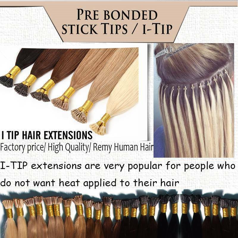 Super Pre Ponded Stick I Tip On 100% Remy Human Hair Extensions 1g/s 0.5g Blonde