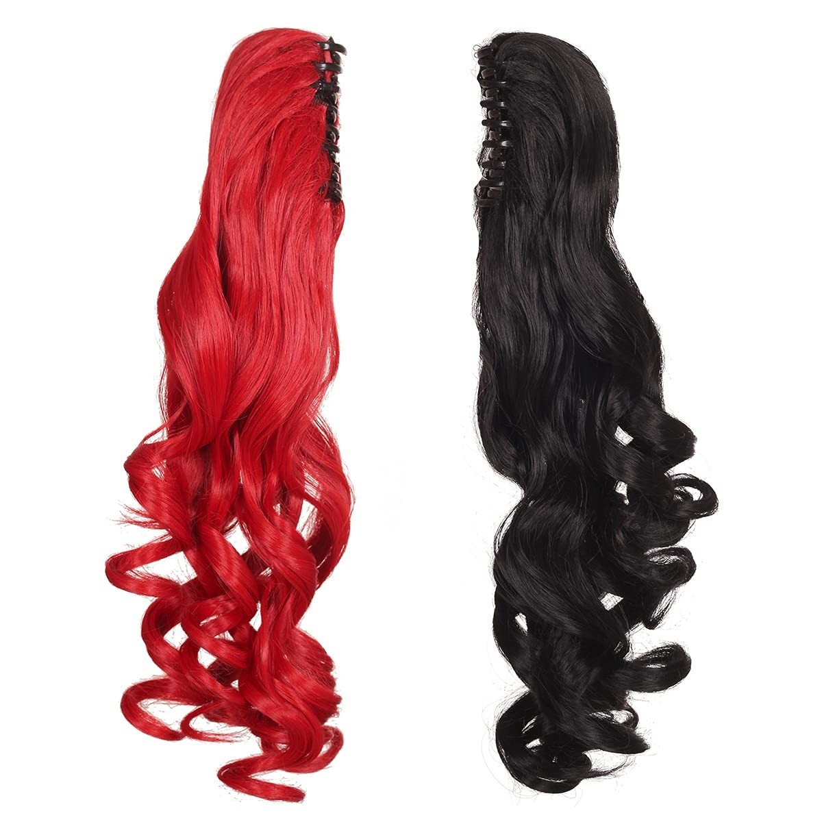Long Curly Wig with Detachable Ponytails