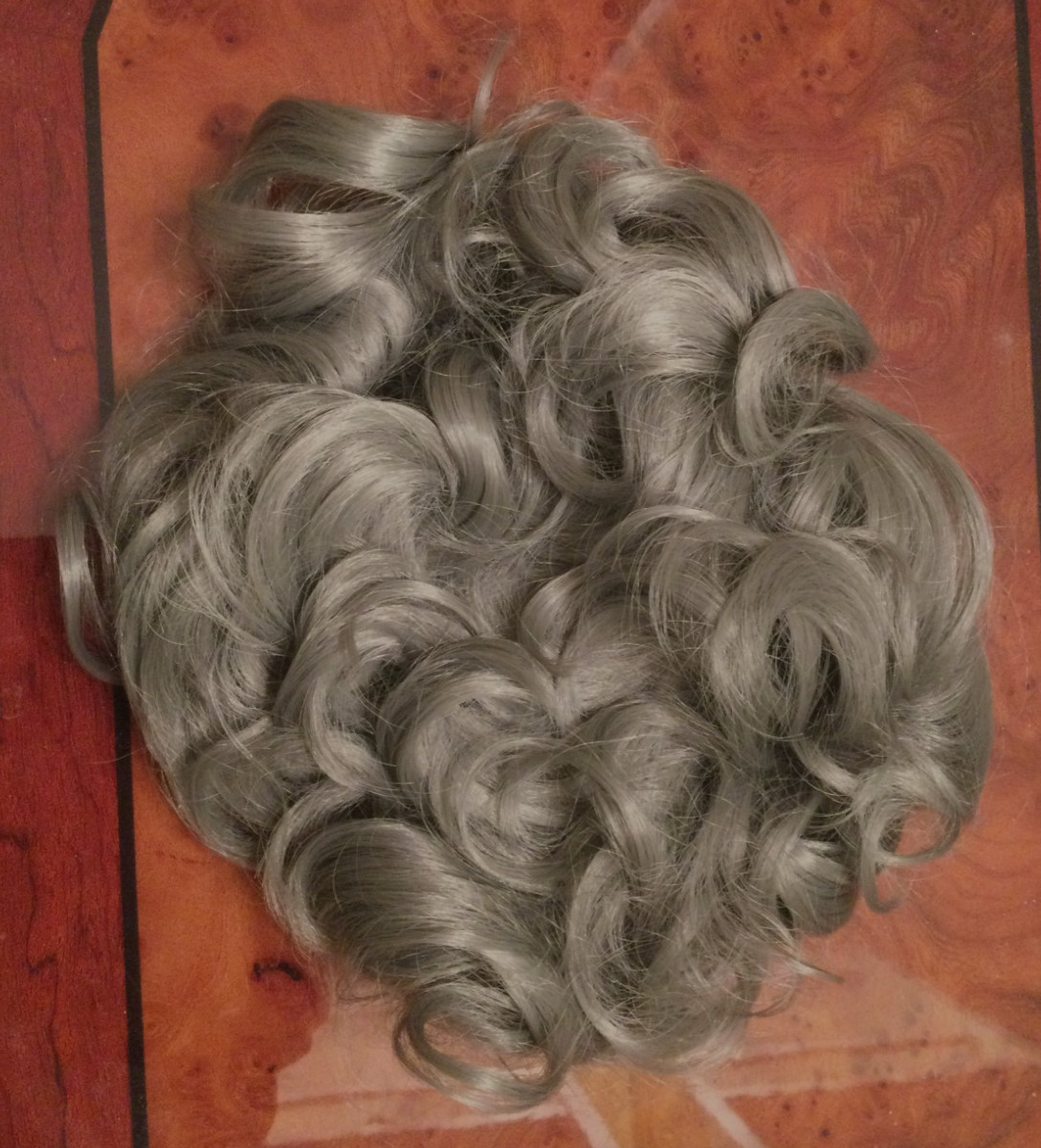 Gray Messy Curly Bun Clip Hair Extension Updo