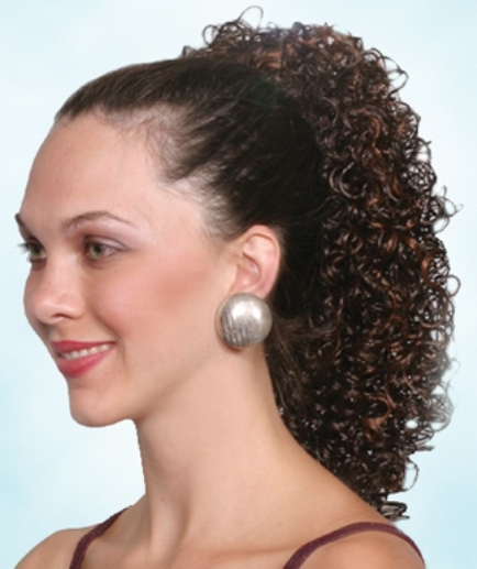 15″ LONG SPIRAL CURLS CURLY HAIR PONYTAIL HAIRPIECE CLAW CLIP WET LOOK POPPY