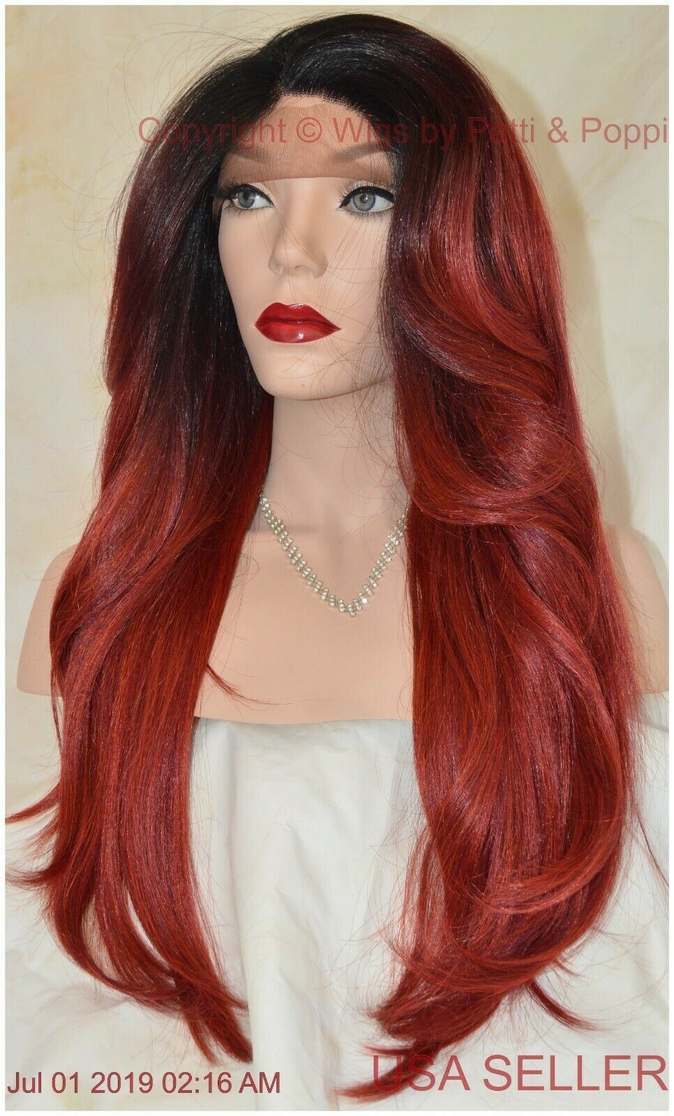 Swiss Lace Front Wig 4X4 Silk Top Handtied Heat Safe TT4.BG Long Thick 1372