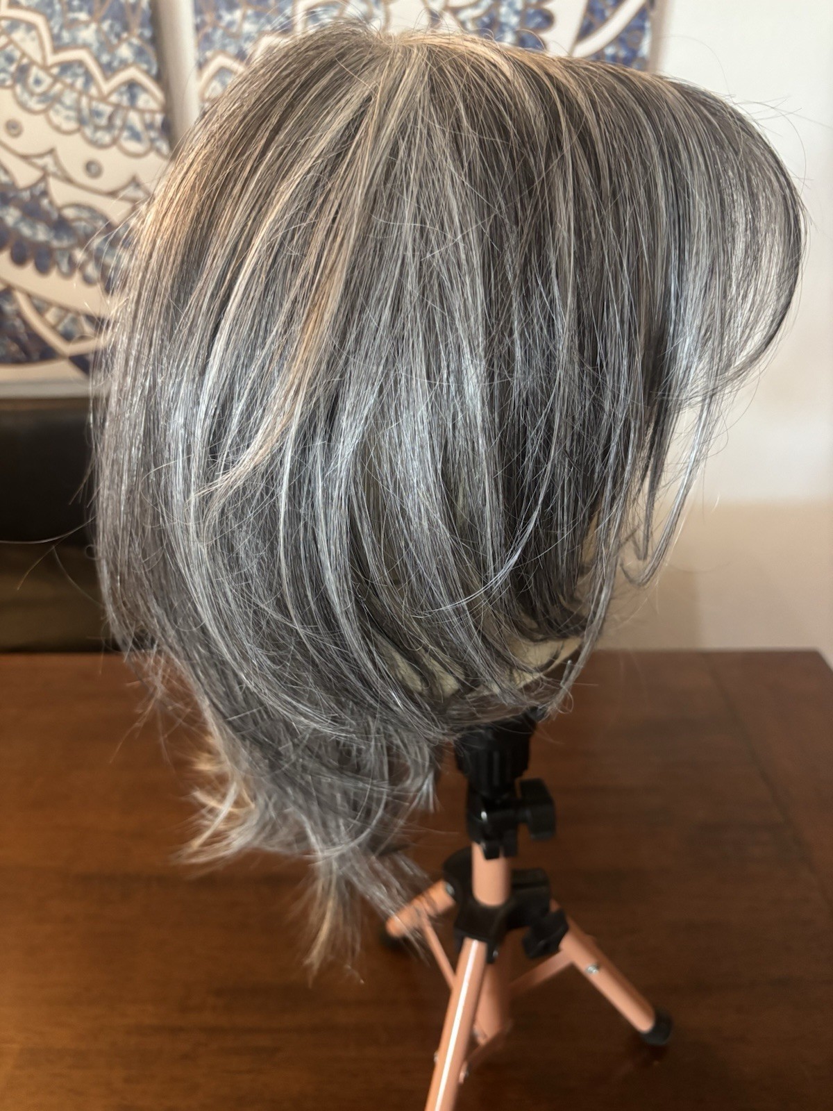 Luxury Chic Lifestyle Synthetic Wig Free Part Salt and Pepper Band Wig for Women