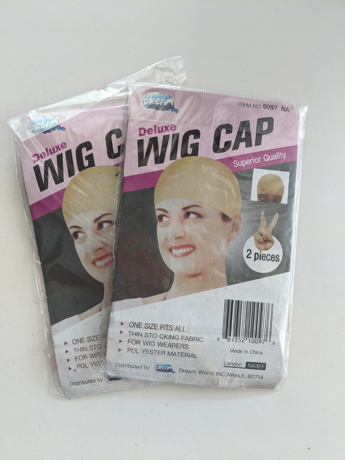 Dream Deluxe Wig Cap Superior Quality One Size Fits All 669352100976 (Two packs)