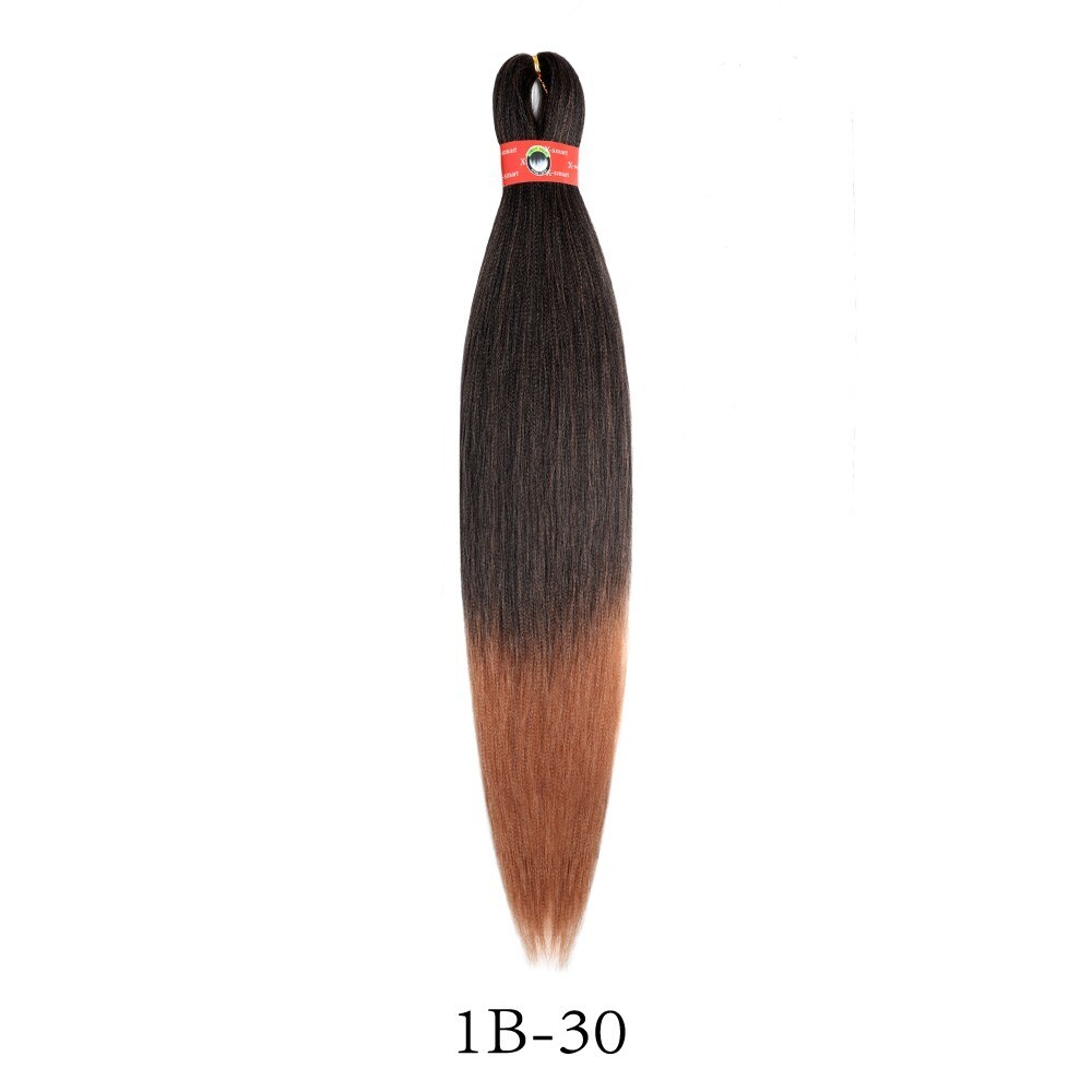 Pre-stretch x-pression hair Ultra braid 3x per pack 52″ color 1b-30#