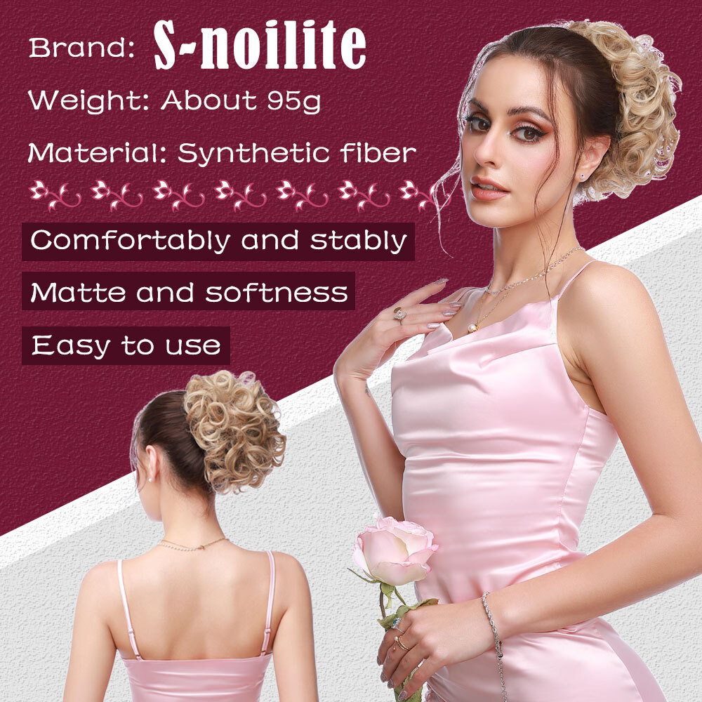 100% Thick Messy Bun Clip In Hair Extensions Curly Scrunchie Updo Chignon Combs