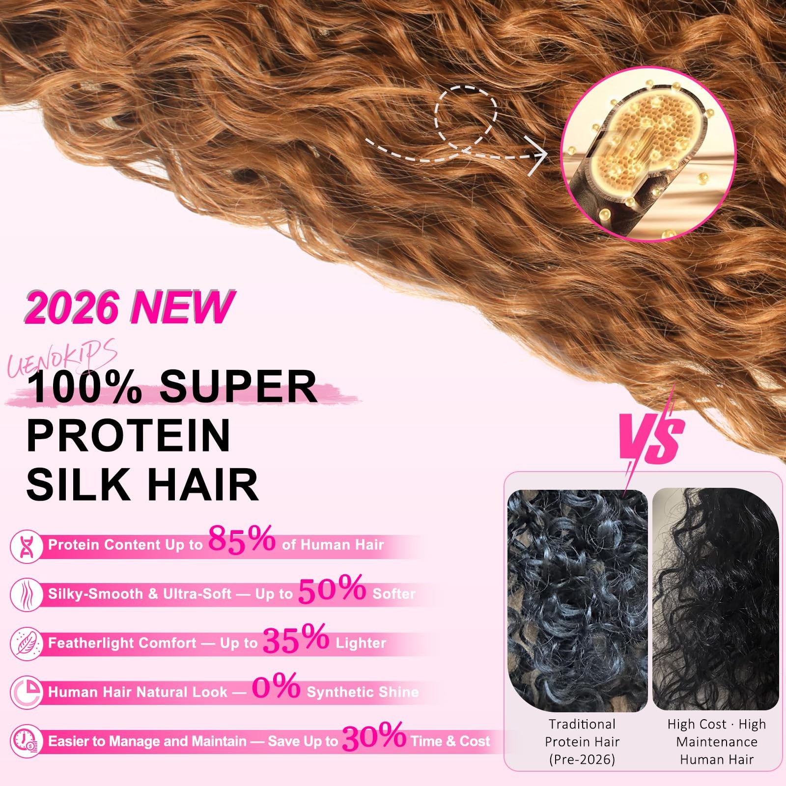 Uenokips Curly Clip In Hair Extensions 6 Pcs 18 Clips Water Wave Clip Ins 100