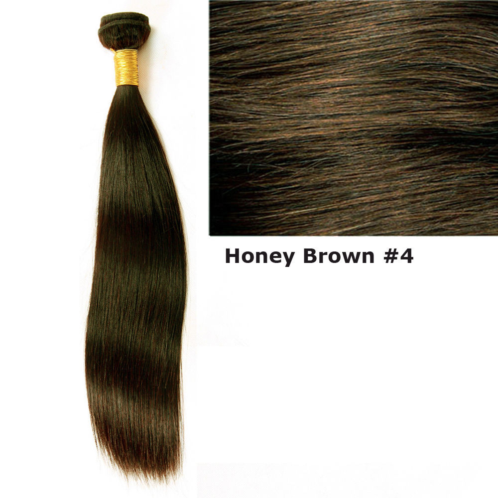 Silky Straight Virgin Brazilian Human Hair color #1 #2 #4 natural one bundle