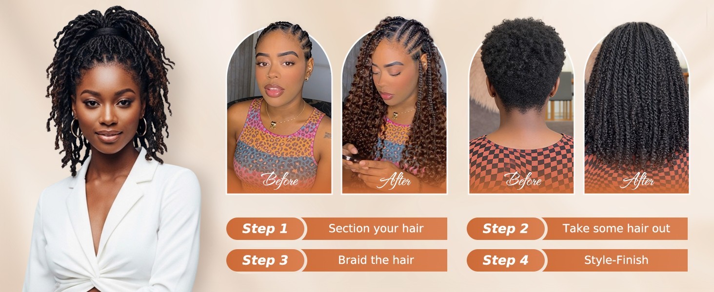 BEEOS Afro Kinky Bulk Human Hair 16″ 50g Honey Blonde 4C Kinky Curly FREE SHIP