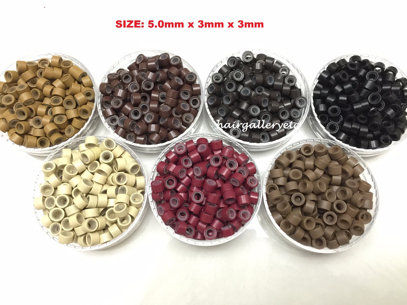 Silicone Lined Micro Rings Crimp Beads for Feather Hair I Tip Extension HOOK USA