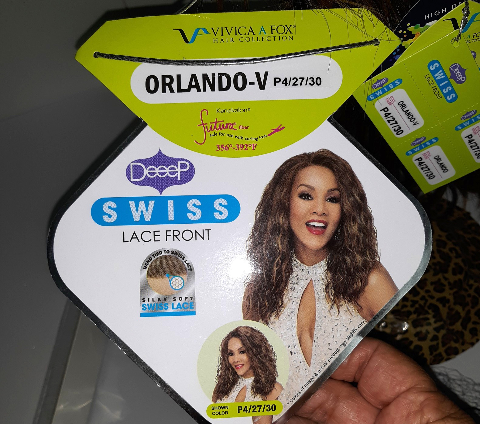Vivica A Fox Womens Orlando-V Wig Deep Swiss Lace Front Synthetic Hair P4/27/30