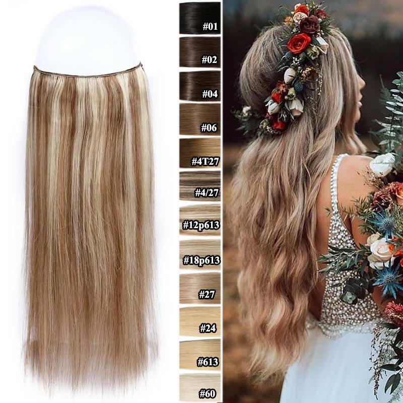 100g Hidden Headband Wire In 100% Real Human Hair Extensions Weft Hairpiece US