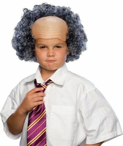 Bald Man Wig child theatrical character actor boy costume adult men curly hair