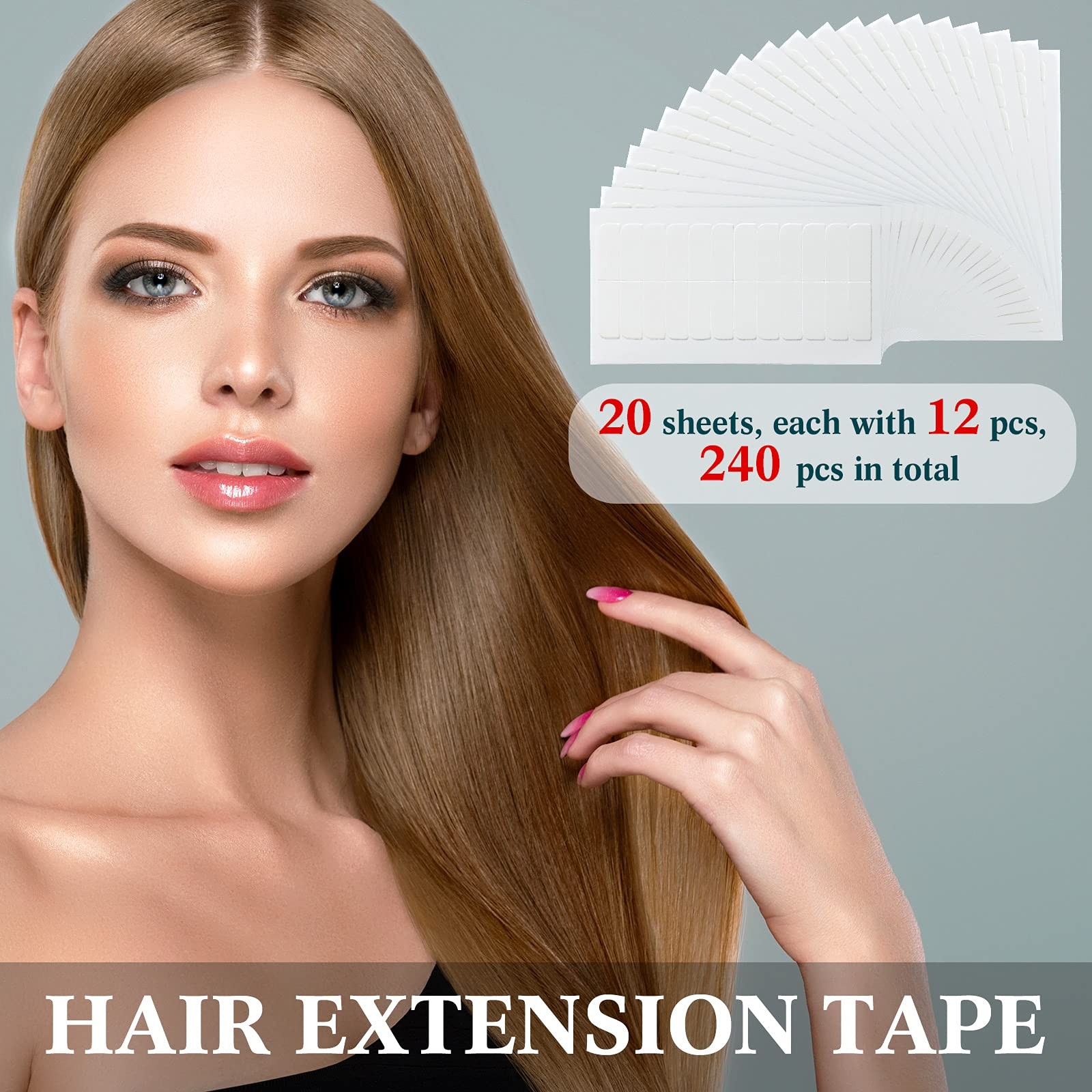 Hair Extension Tape Tabs Double Sided Replacement Tape Adhesive 1.57 x0.32 Inch