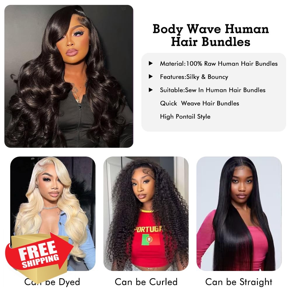 Dowstalgirl Body Wave 18 20 22 Inch Human Hair 3 Bundles