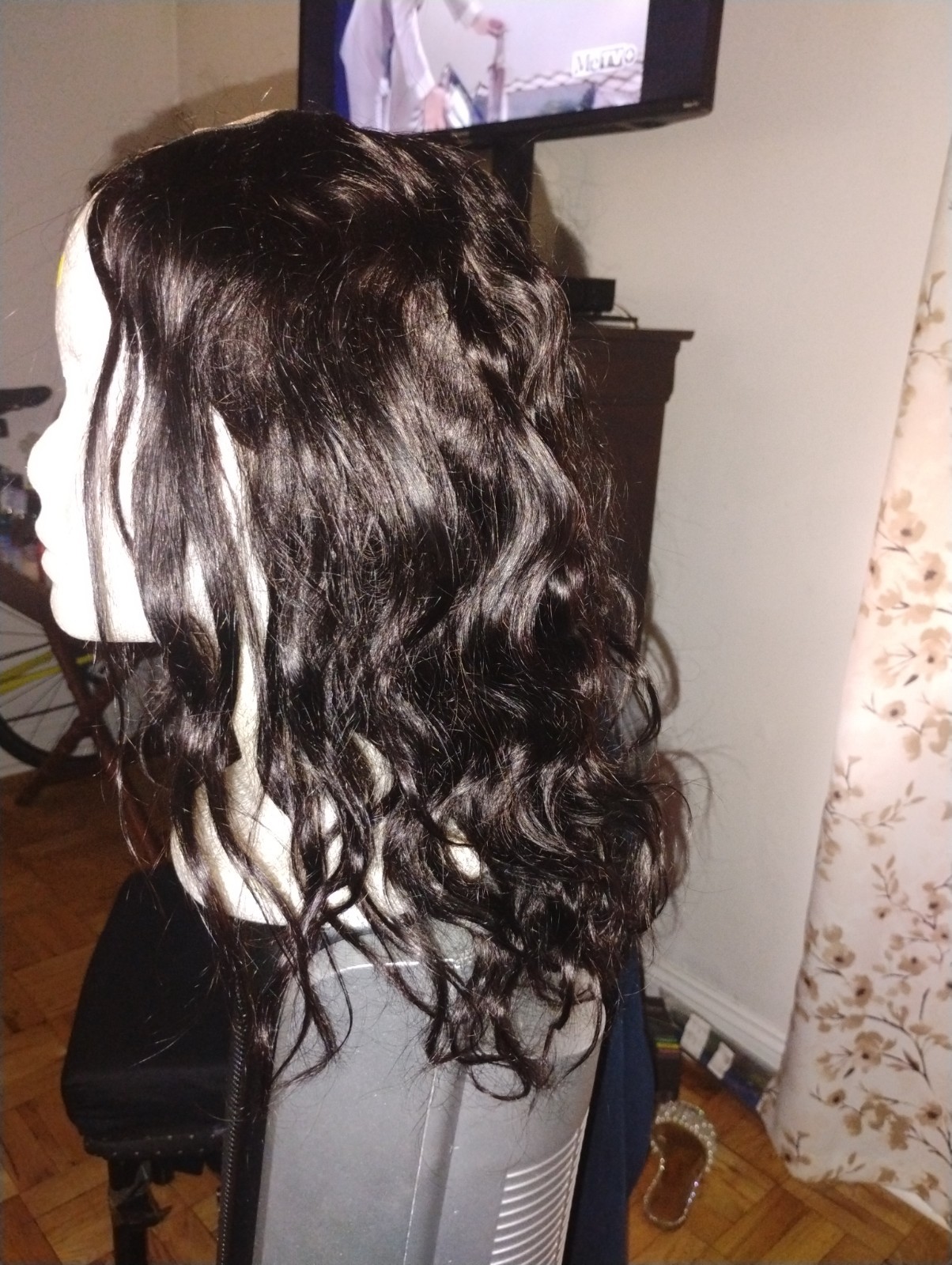 Ross&Nancy Wavy Left U Part Human Hair 1B 130% Destiny 12 Inch