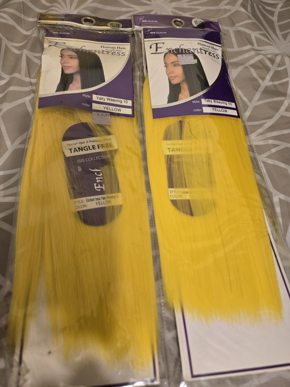 Isis Collection Enchantress Human Hair Yaky Weaving Tangle Free 10in Yellow 2pk