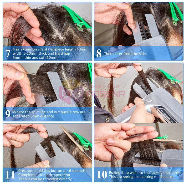 6D Third Generation Smart Feather Traceless Hair Extension Machine Kit