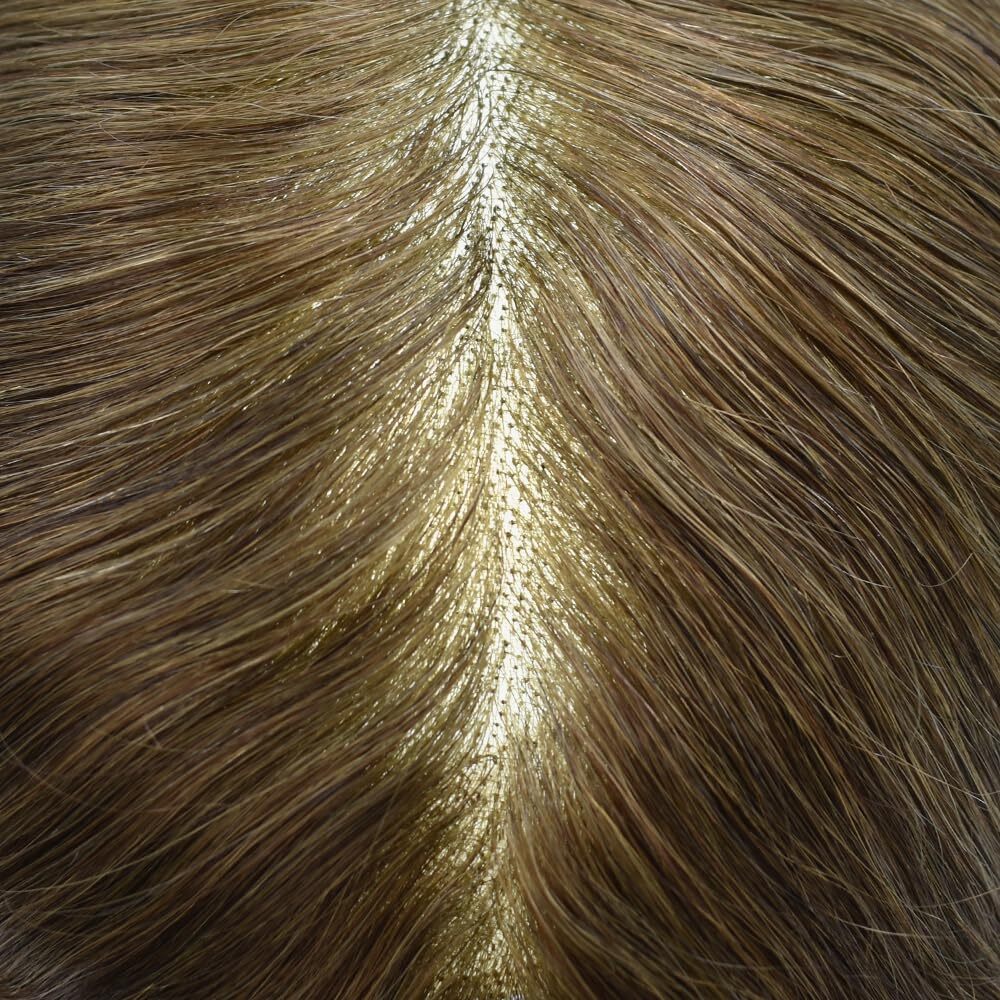 Swiss Lace Front Hair System Replacement PU Skin Mens WigMens Toupee Hairpiece