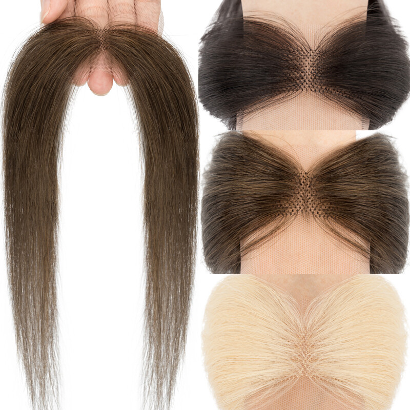 FULL LACE HAND-TIED FRONT HAIRLINE HUMAN HAIR PATCHES Hairpiece For Women Topper