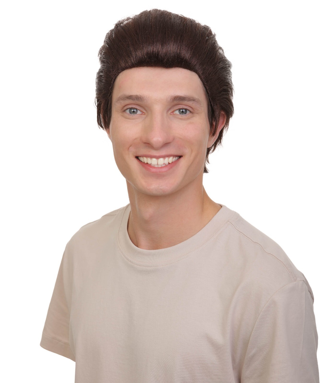 Adult Men’s Animated Cartoon Sea Monster Movie Dark Brown Slicked Wig HM-1536