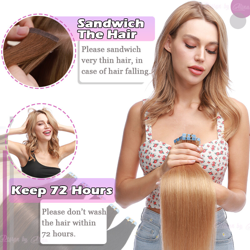 150G Tape In Remy Skin Weft 100% Human Hair Extensions Invisible THICK Balayage