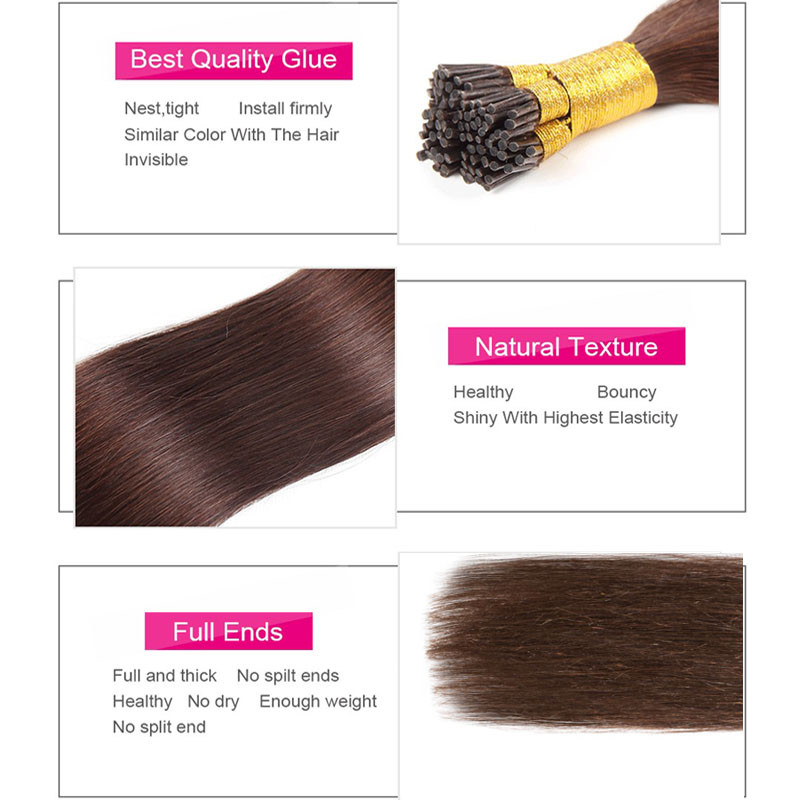 200S Stick I-TIP Micro Ring Bead 100% Remy Human Hair Extensions 100G Thick J915