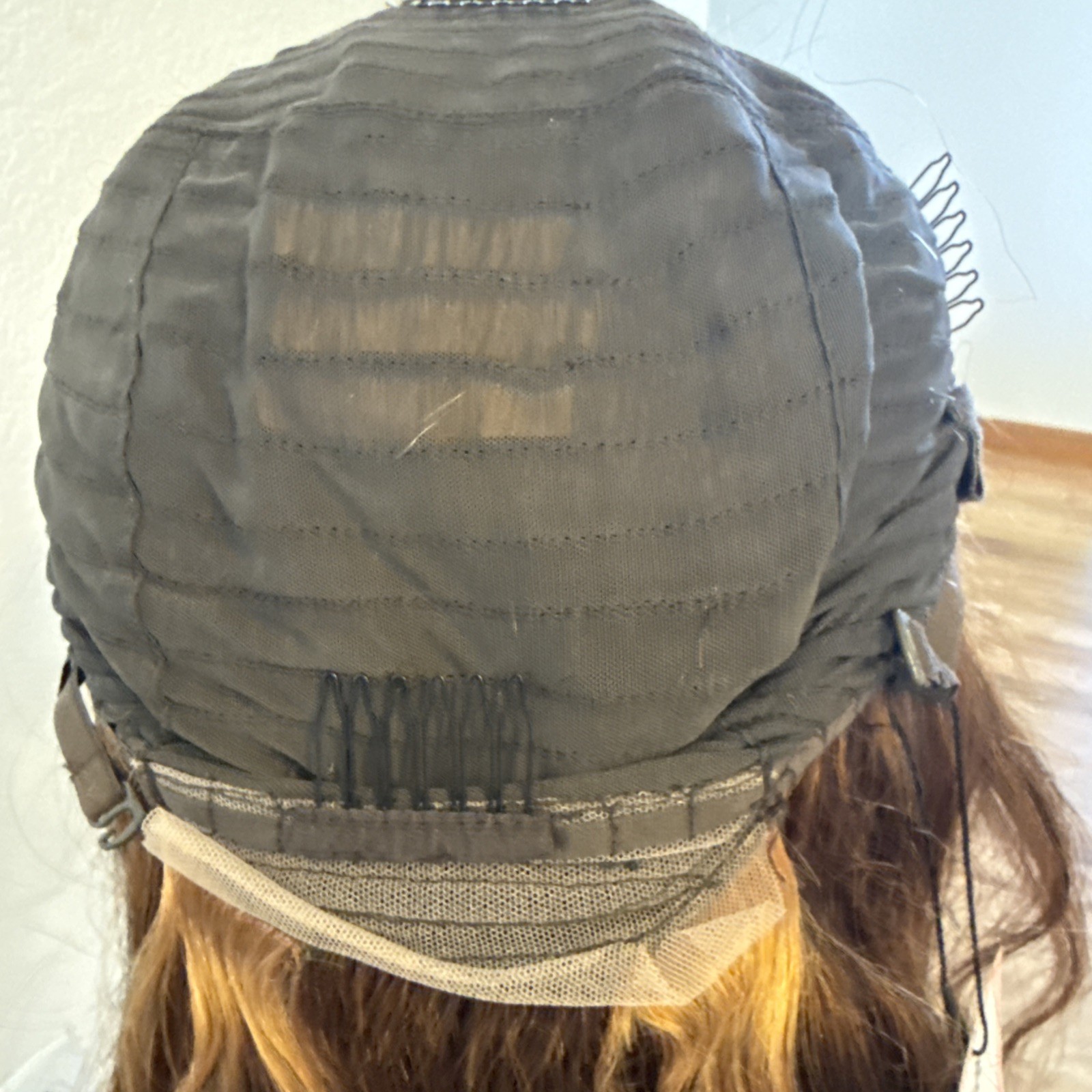 Human Hair Wig | 26 “ Brown | Golden Blonde Highlight’s Lace Cap Very Soft 159