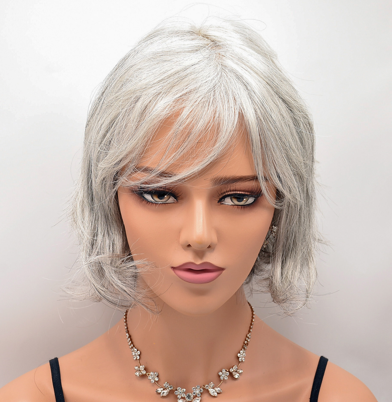 MARSHA Wig by ENVY, Medium Grey, *CLEARANCE!* Mono Top & Lace Front