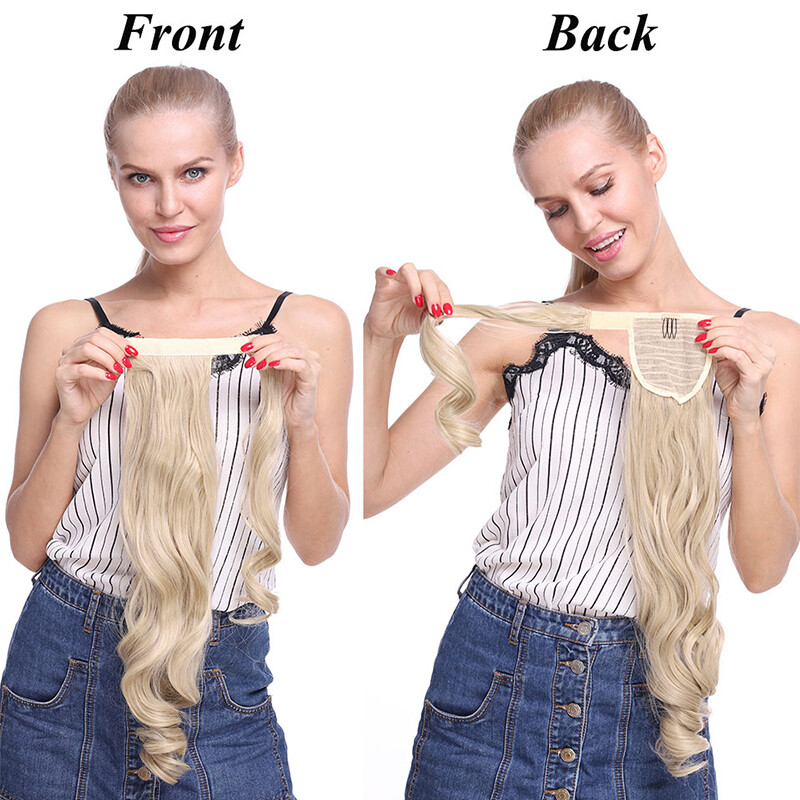 Thick Ponytail Wavy Clip In Hair Extension Ombre Extensions Fake Long Hair Piece