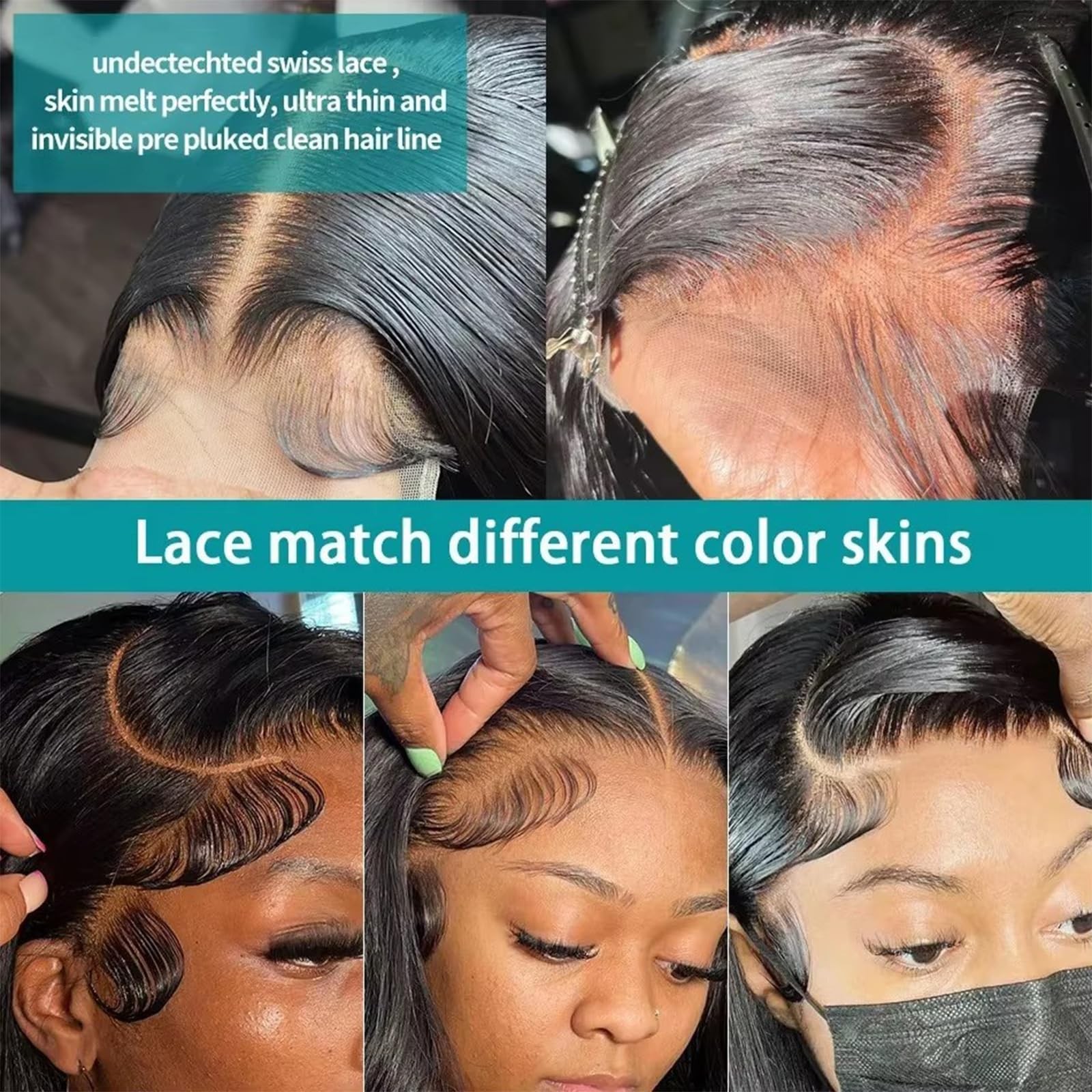 Lemoda Straight Lace Front Wigs Human Hair 180 Density 13X4 Hd Transparent Lace