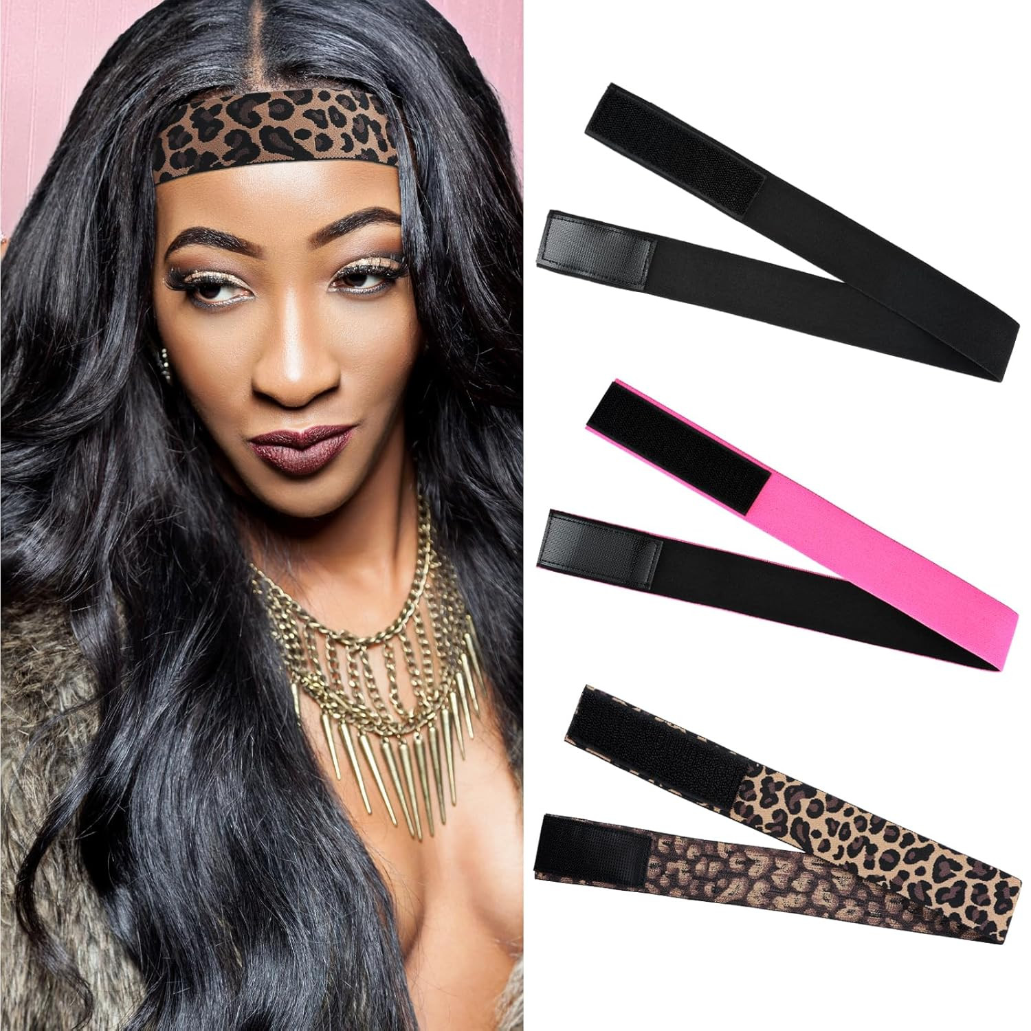 3 Pcs Elastic Wig Bands Front Laying Lace Melting Band Adjustable Wrap Wig Belt