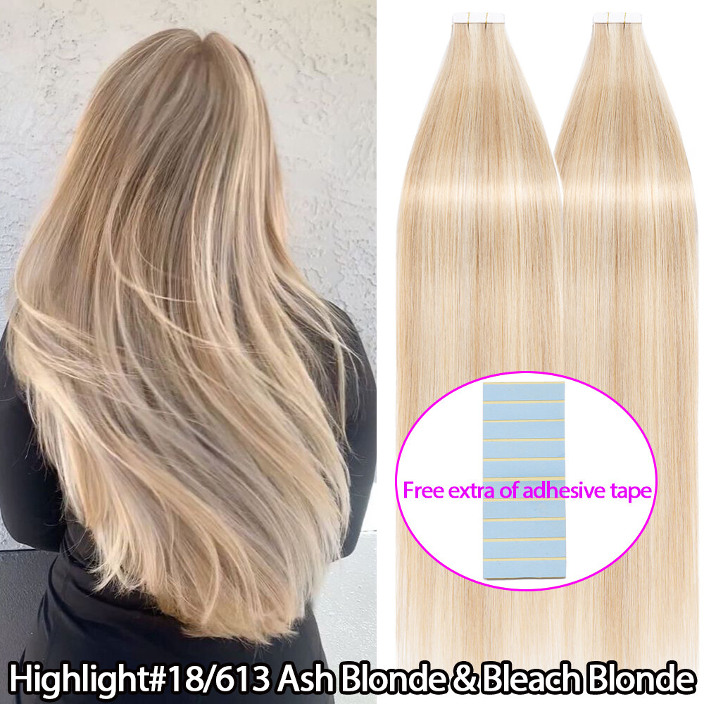Seamless Tape In Real Remy Human Hair Remy Skin Weft Thick Full Head Brown 150G