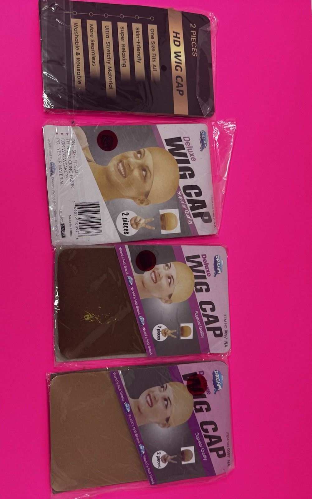 Deluxe Wig Cap 2 pieces. Lot of 4.