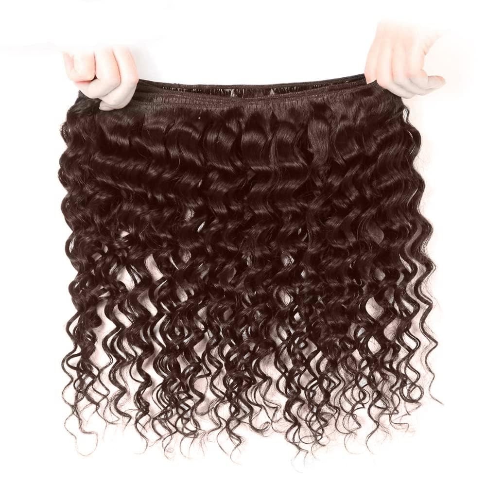 Xddnamei Brazilian Virgin Human Hair Bundles Chocolate Brown Color 4 Water Wave