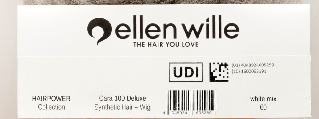 CARA 100 DELUXE Wig by ELLEN WILLE, 60 White Mix CLEARANCE Mono Top + Lace Front