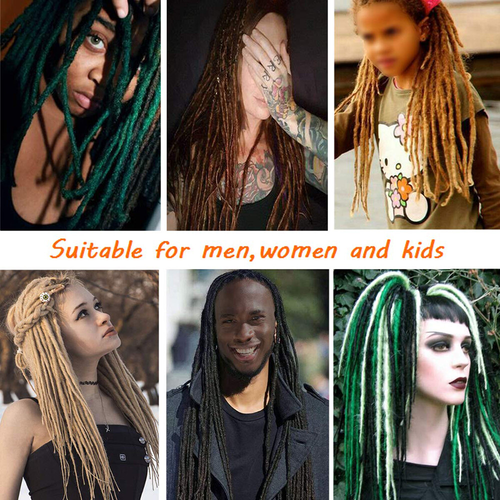 100% Natural 20″ Crochet Braids Sew in Locs Dreads Reggae Hip-Hop Hair Extension