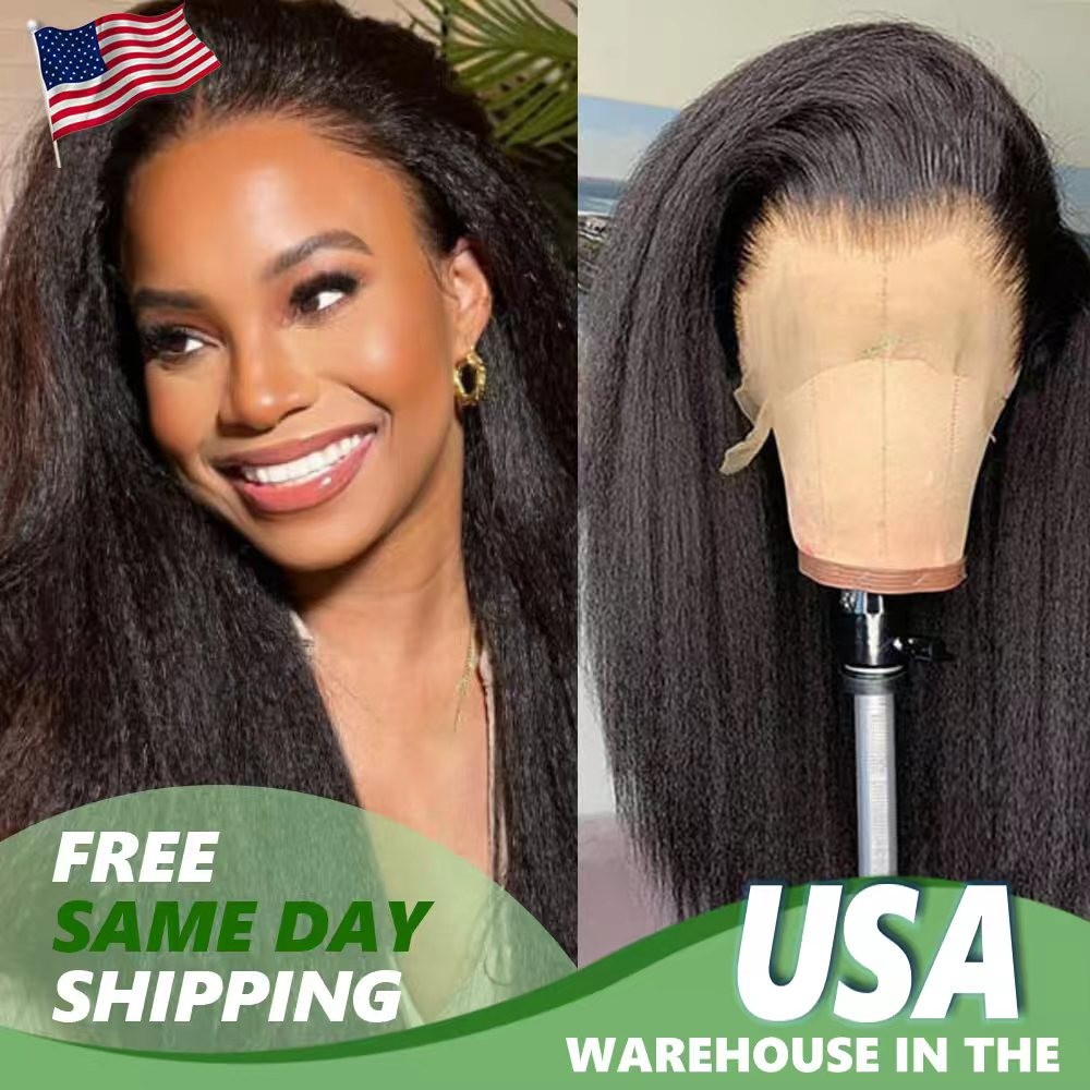 13×4 Natural Color Kinky Straigh for Women Transparent Lace Human Hair