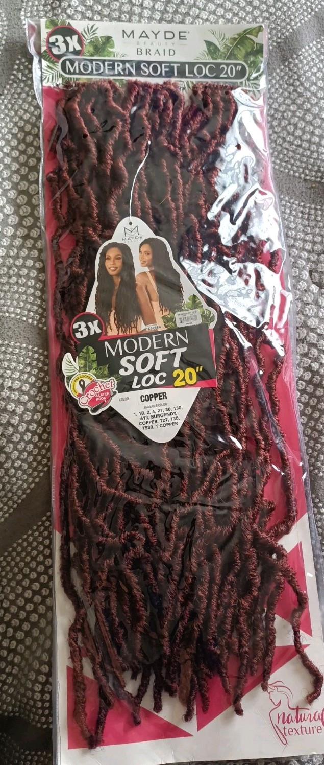Mayde Beauty Crochet Braid Soft Locs 3X Modern Soft Loc 20″ Color Copper Red