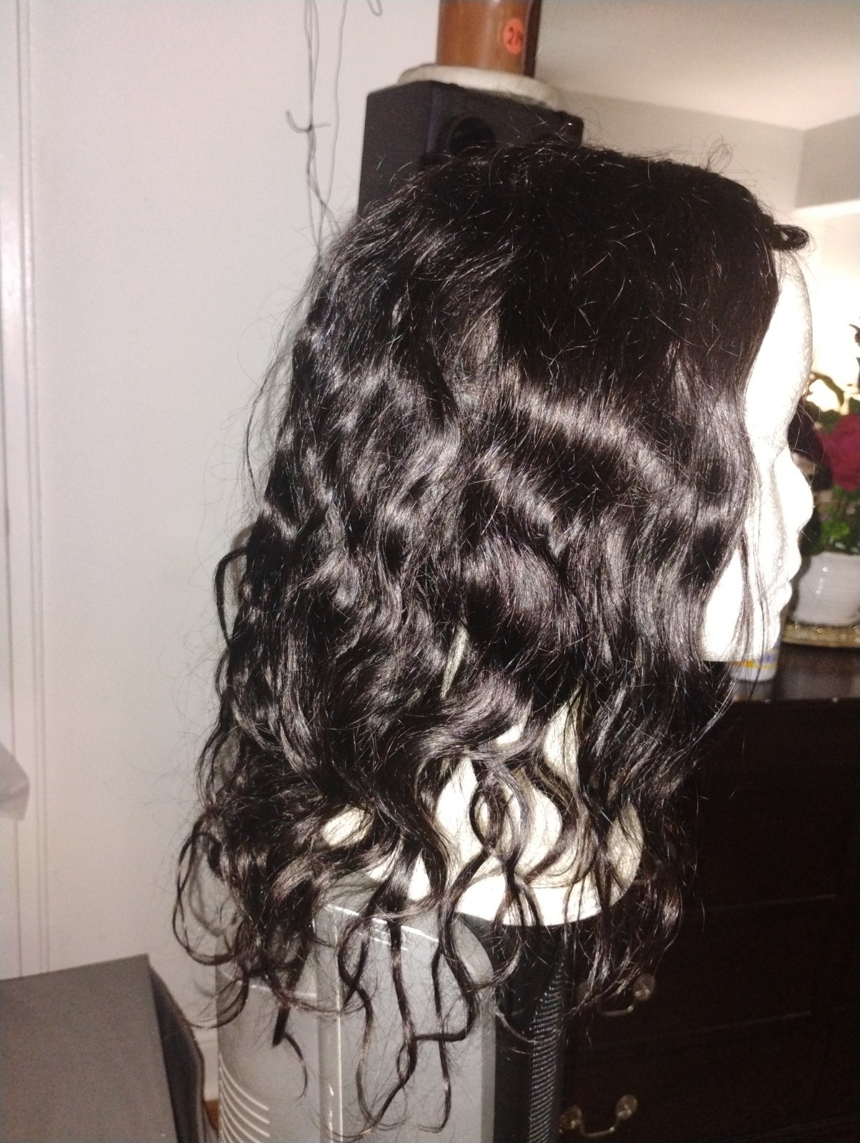 Ross&Nancy Wavy Left U Part Human Hair 1B 130% Destiny 12 Inch