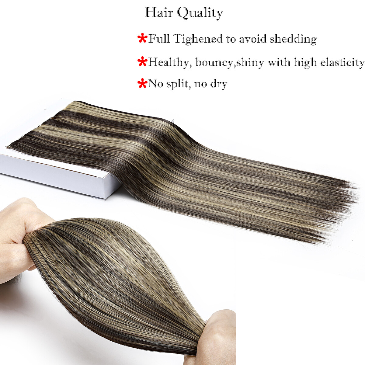 CLEARANCE Highlights Long Wavy Clip In Hair Extensions Real Natural 8 Pieces US