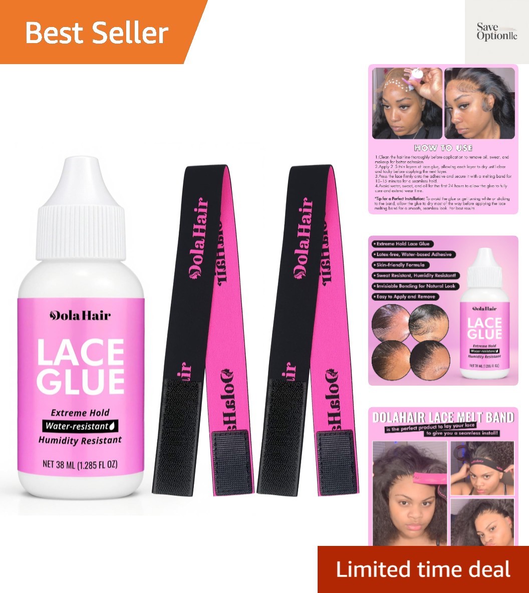 Extreme Hold Lace Glue for Wigs, Waterproof, Invisible Bonding, .285 Ounce