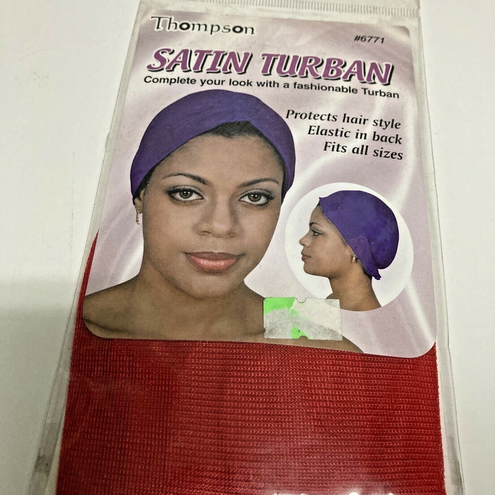 THOMPSON SATIN TURBAN FITS ALL SIZE # 6771 COLOUR: RED