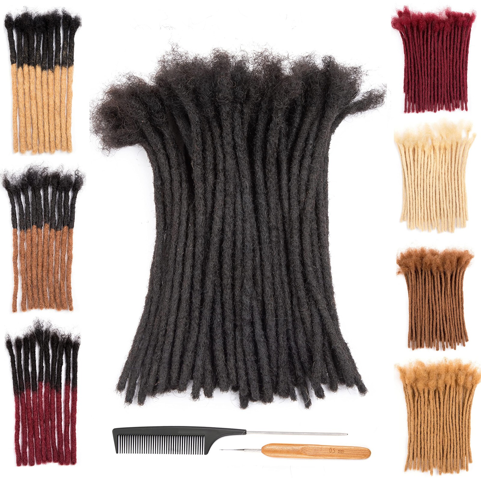 DAIXI 6″ Human Hair Sisterlocs Extensions 0.2cm 10 Strands Microlocs Dreadlocks
