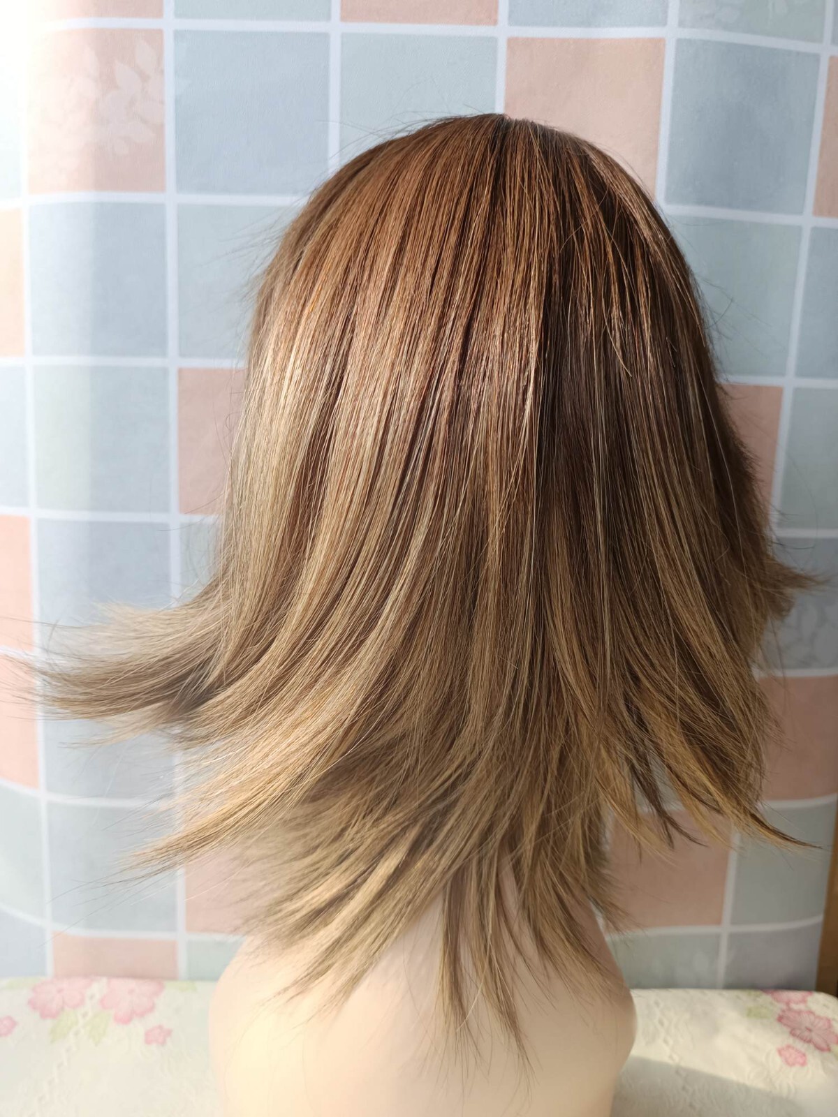 12in Quality Silk Top Wig with Lace Front Short Wig Skin Top Wig