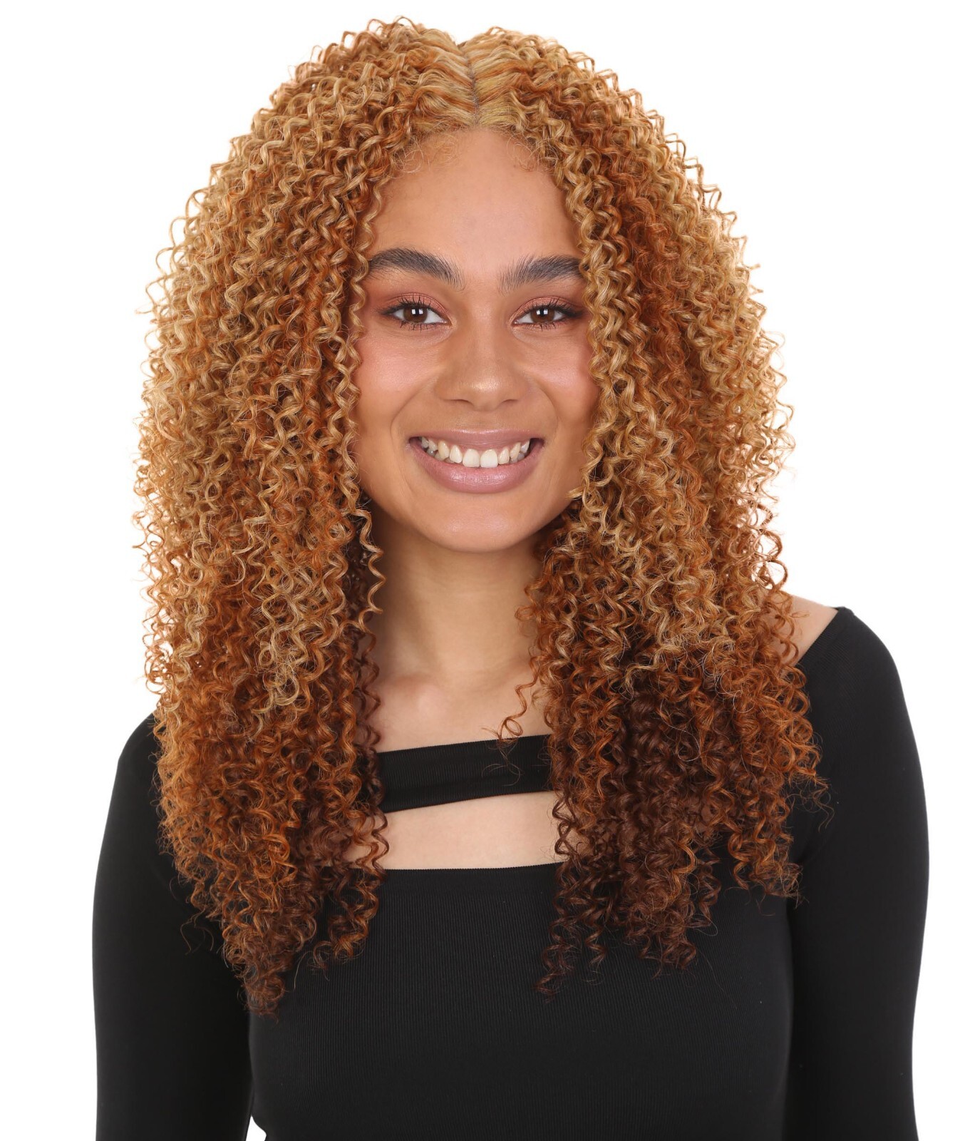 LUXLUXE Serenity Curly Ringlet 22 in Long Lace Front Wig,Heat Resistant, BL-0135
