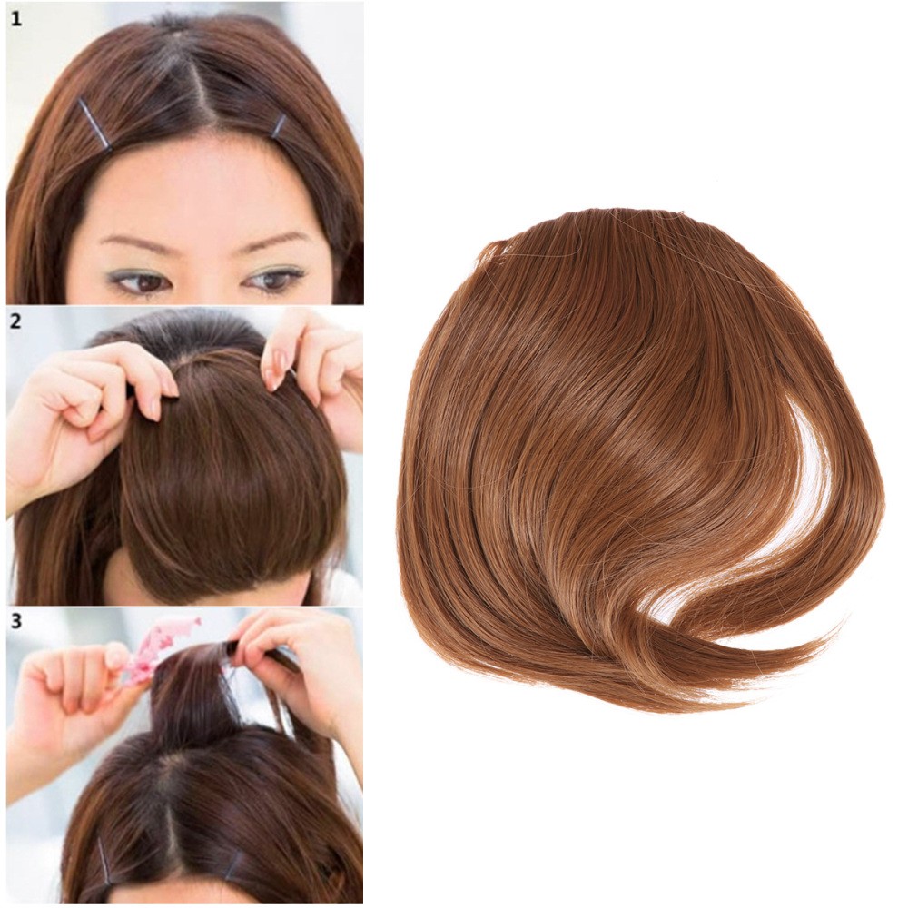 High Temperature Synthetic Fiber Clip in Bangs Front Hair Fringe Hair Extensions