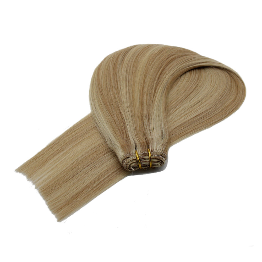 Machine Weft Double Weft Sew-In Weave Thick Bundle Remy Russian Hair 16in-28inch