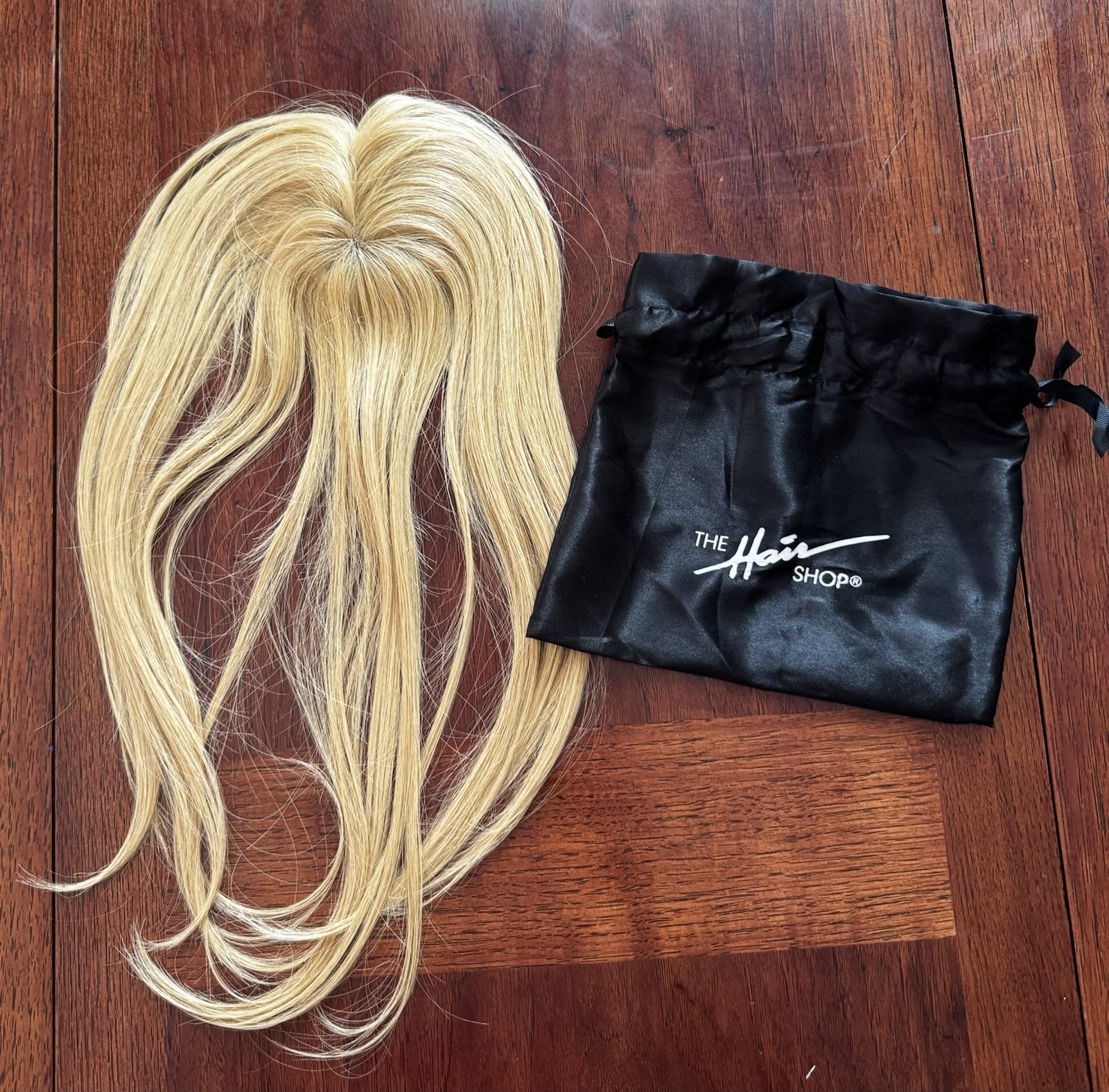 The Hair Shop Human Hair Topper 15” Blonde Highlighted Clip In Hair Piece