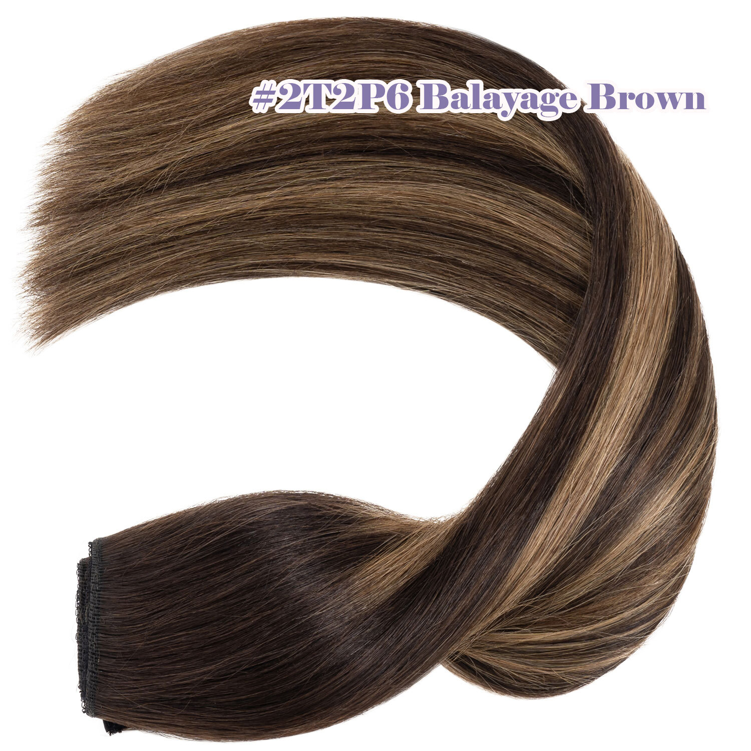 Invisible Wire in Hair Extensions 100% Remy Human Hair & Clips Headband Balayage