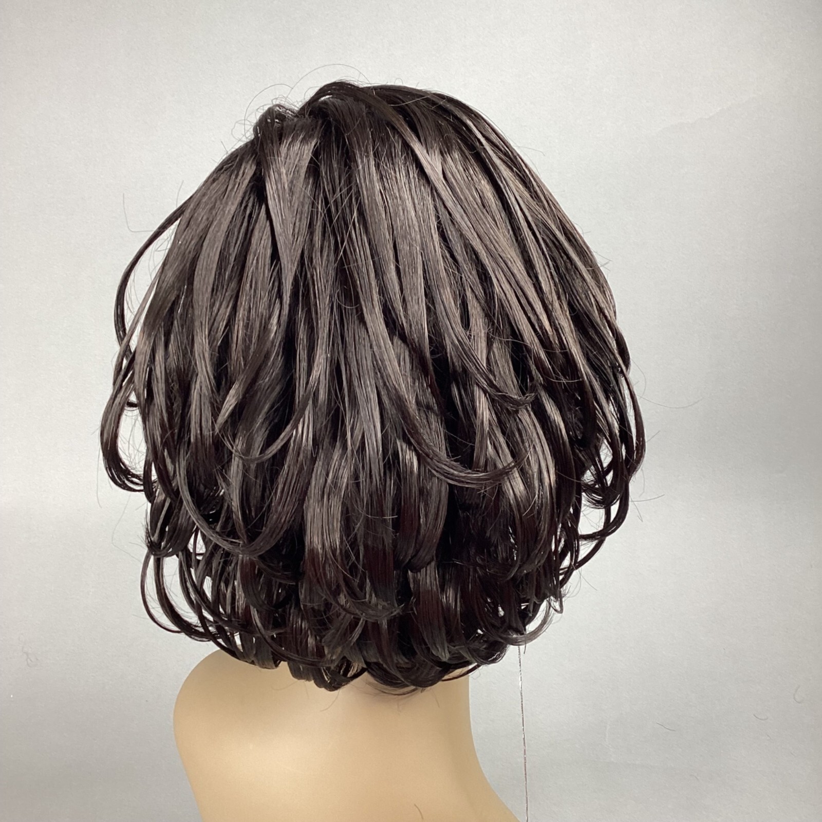 Grammy #4 Feather Bob Wig Dark Brown Lace C-Part Synthetic Classic